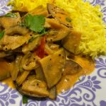 Auberginen Curry mit indischem Basmati Reis