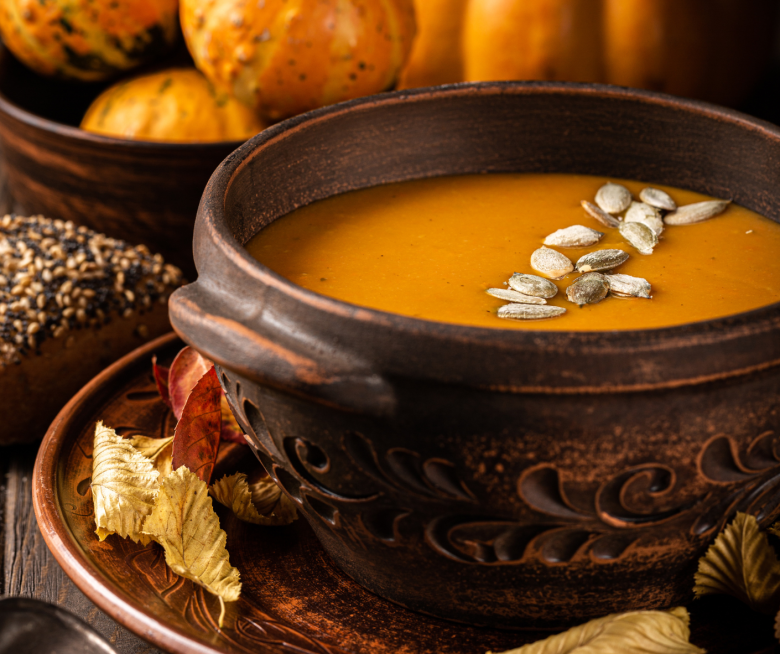 Indische Kürbis Suppe mit Ingwer